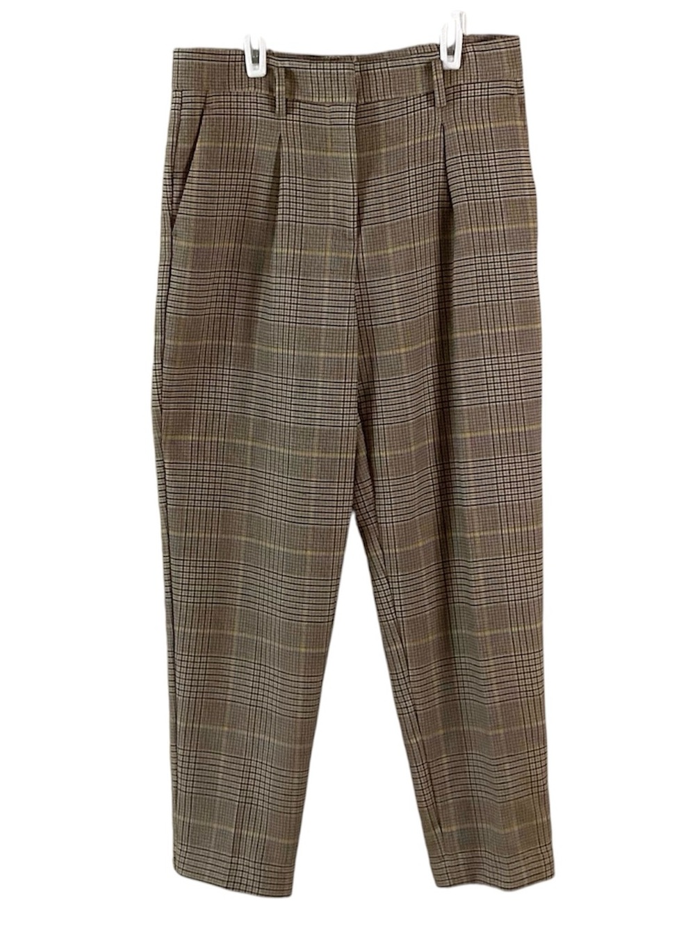 Ann Taylor Plaid Dress Large Tweed Pleat Trousers 4